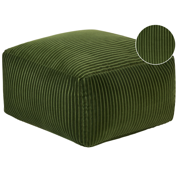 Moderno Pouf Intrecciato da Salotto 50 x 30 cm Motivo Verde Scuro