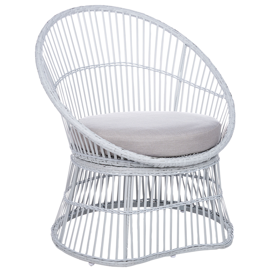 Set di bistrot tavolo e 2 sedie in rattan e vetro temperato bianco sporco balcone terrazzo giardino esterno