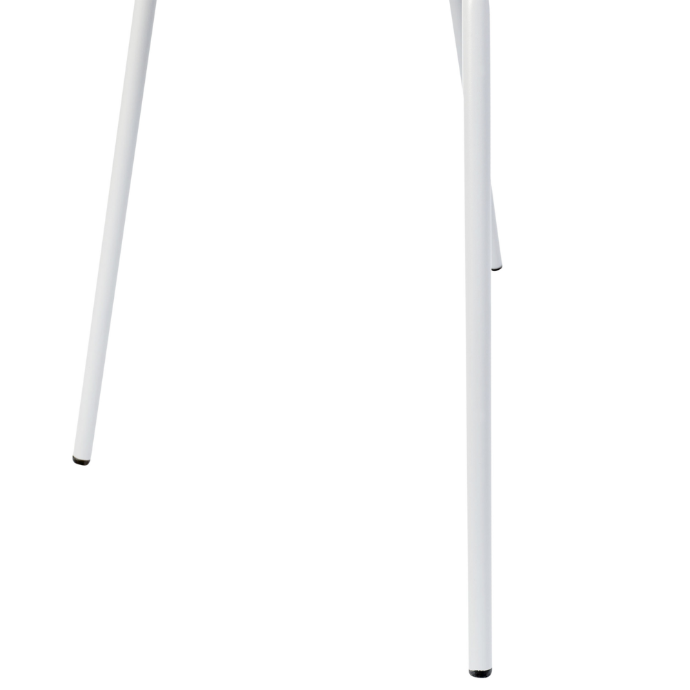 Set di 2 sedie da pranzo in materiale sintetico bianco e gambe metallo stile moderno soggiorno cucina