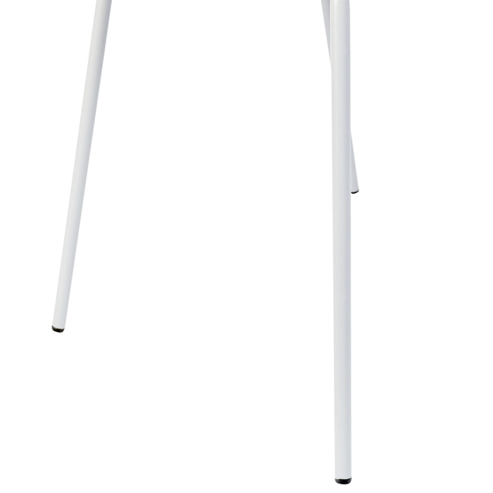 Set di 2 sedie da pranzo in materiale sintetico bianco e gambe metallo stile moderno soggiorno cucina