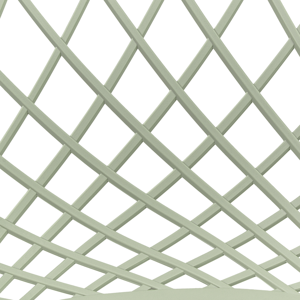 Set di 2 sedie da pranzo in materiale sintetico verde schienale netto design scandinavo moderno