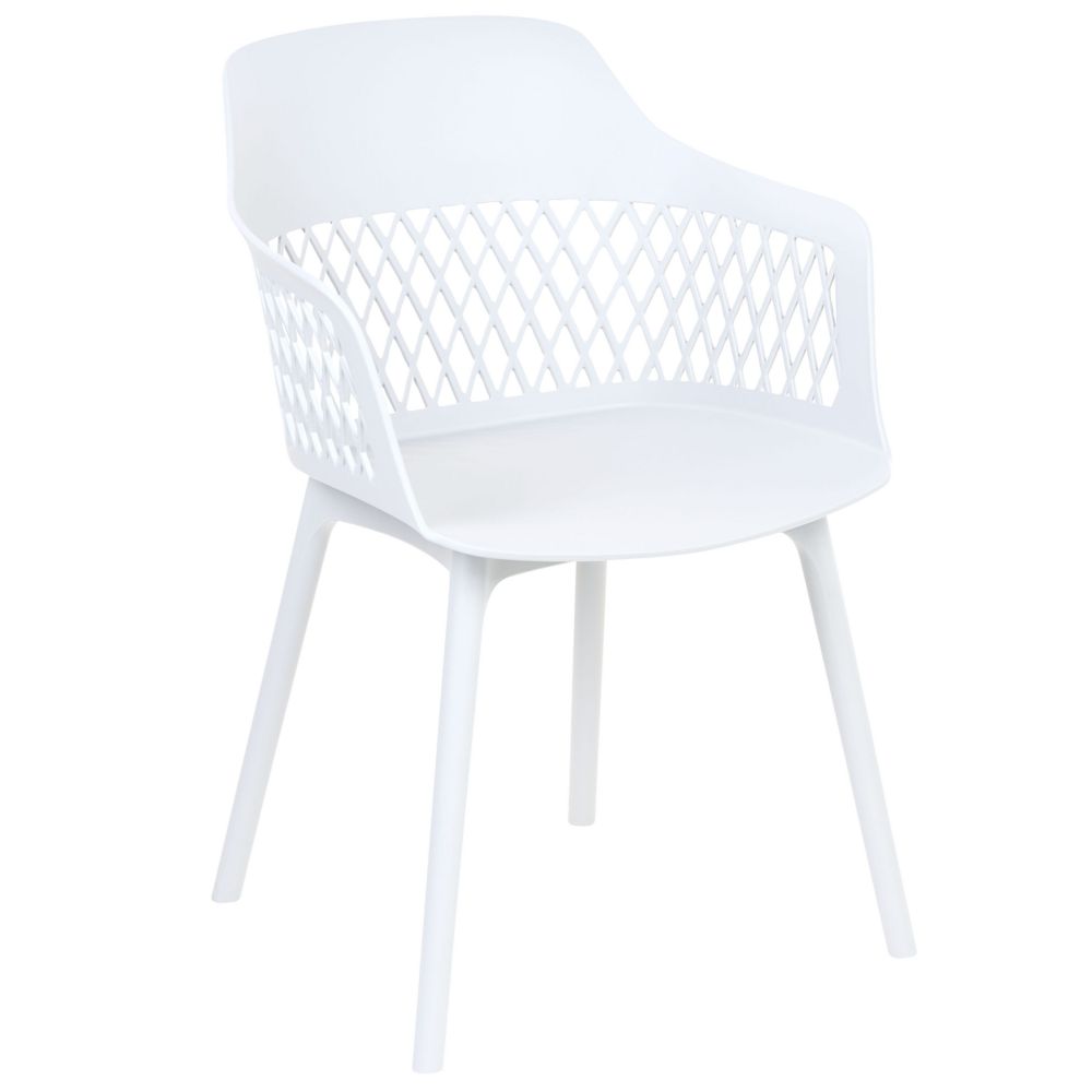 Set di 2 sedie da pranzo in materiale sintetico bianco stile moderno soggiorno cucina