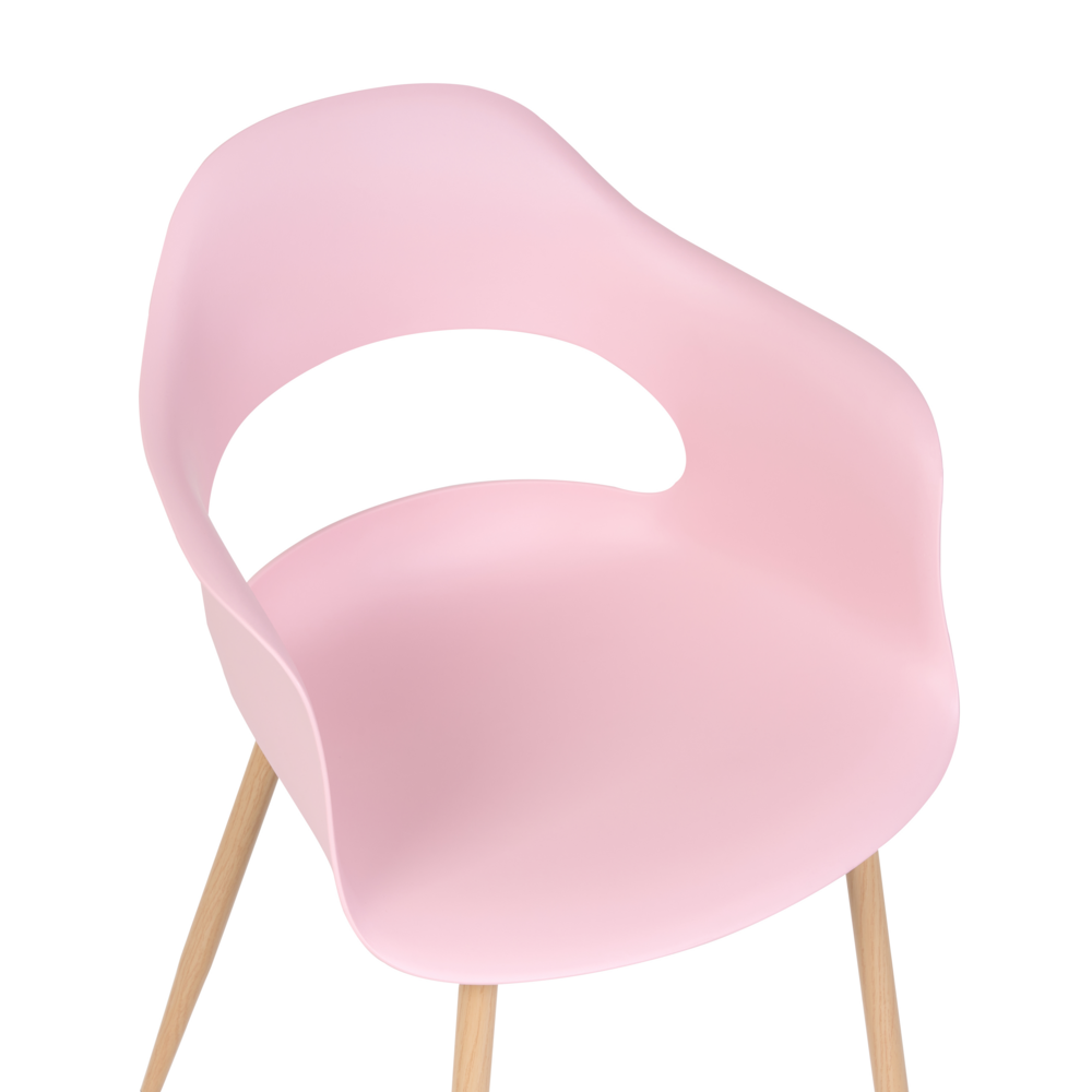 Set di 2 sedie da pranzo in materiale sintetico rosa gambe eleganti decorative stile contemporaneo
