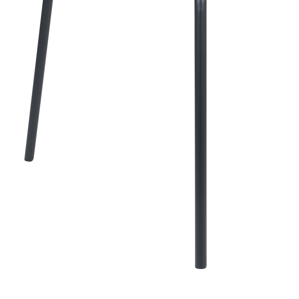 Set di 2 Sedie da pranzo in velluto nero con gambe in metallo senza braccioli design moderno