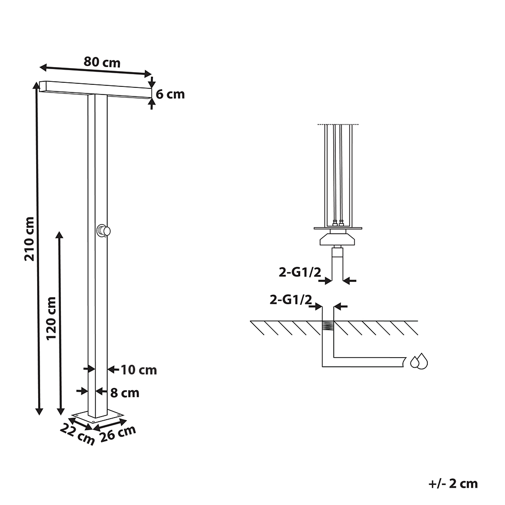 Doccia da esterno moderna in PVC argento giardino esterno glamour moderna