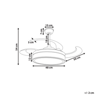 Ventilatore da soffitto con luce Ventilatore in materiale sintetico bianco Ferro a pale retrattili Telecomando Luce Effetto venatura del legno Soggiorno moderno tradizionale