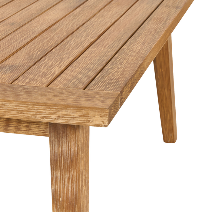 Set Giardino Rattan Beige Divano Ad Angolo Tavolo In Legno Patio Esterno Moderno 5 posti