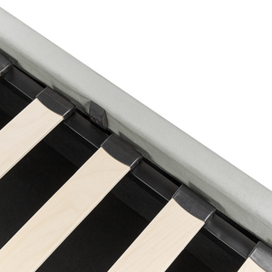 Letto Ottomano Grigio Chiaro Velluto Tappezzato 140 x 200 cm Testiera Travestita Funzione Contenitore