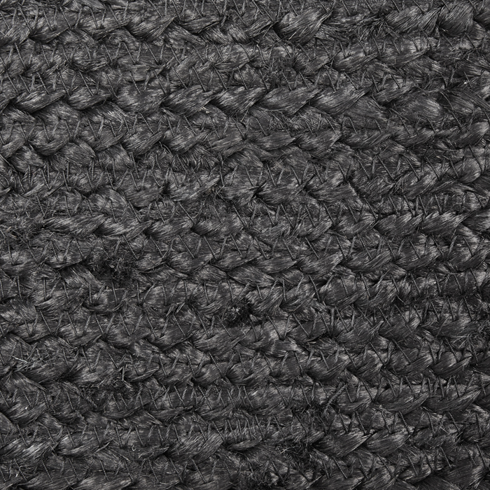 Pouf in juta naturale nero 45 x 45 cm pouf imbottitura in EPS maniglie accessorio boho