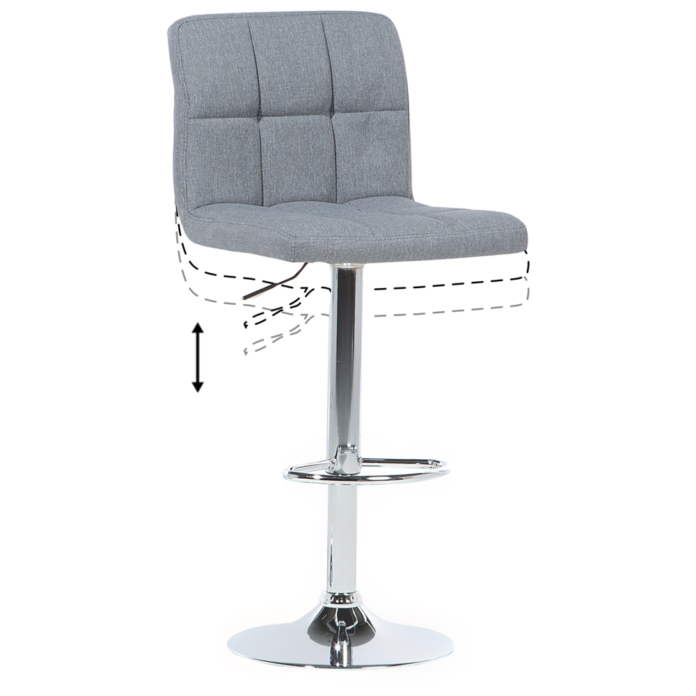 Set di 2 sgabelli da bar da cucina grigi girevoli regolabili in altezza