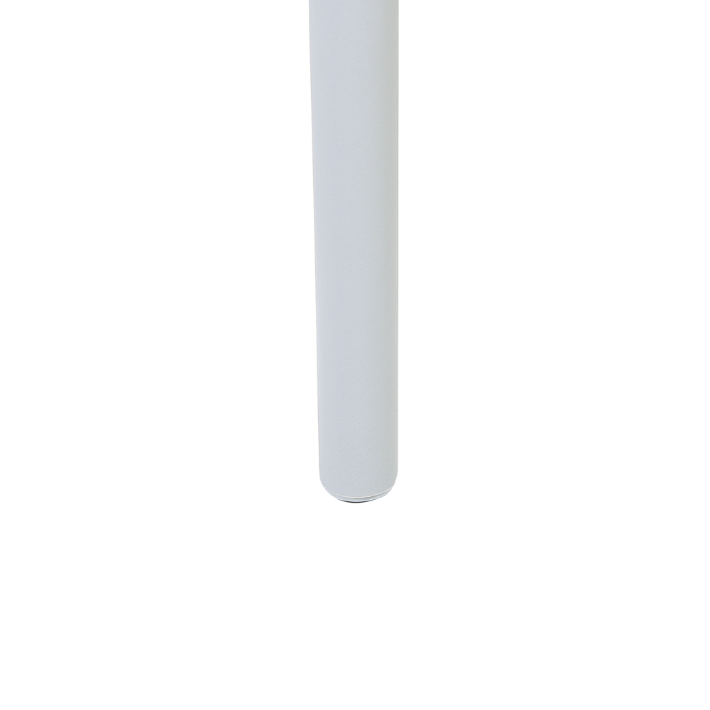 Set di 4 sedie da pranzo in plastica grigio per interni ed esterni da giardino con braccioli in stile minimalista