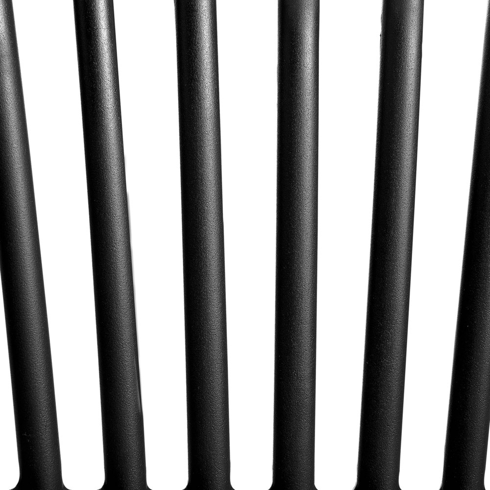 Set di 4 sedie da pranzo in plastica nero per interni ed esterni da giardino impilabili in stile minimalista