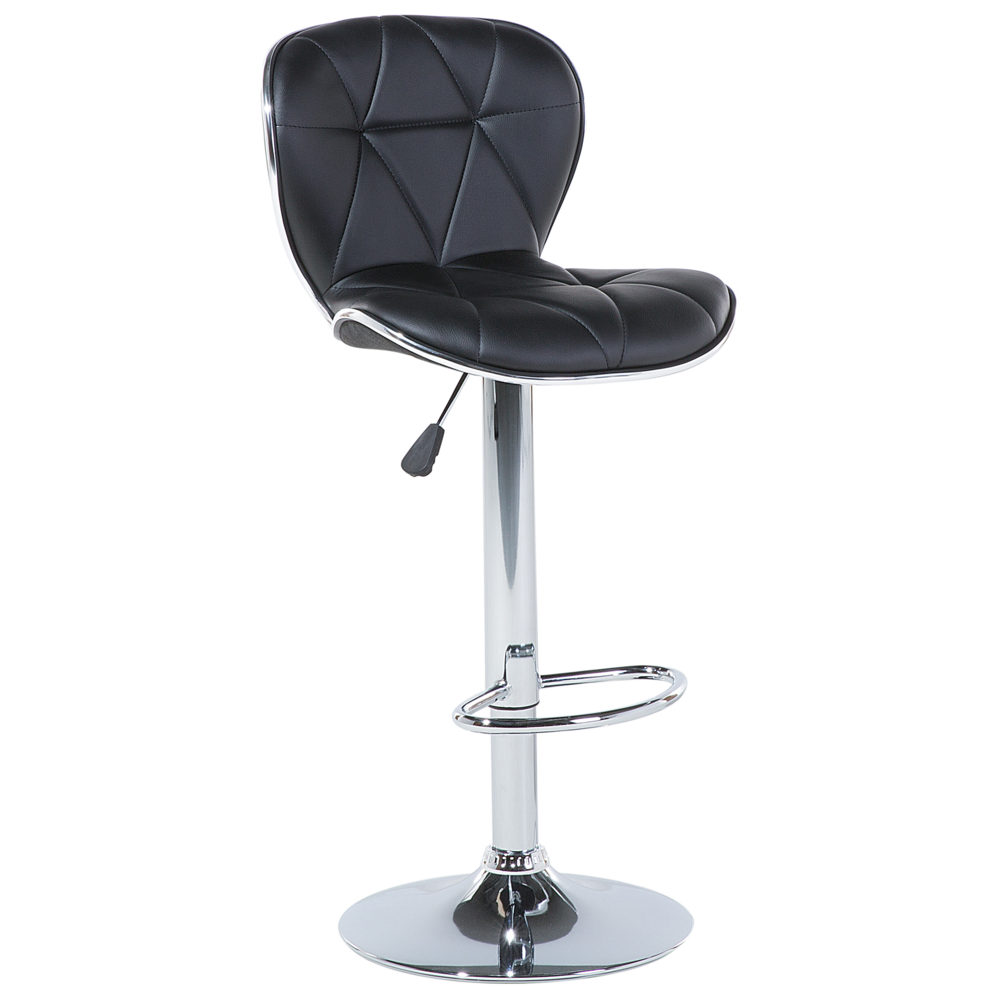 Set di 2 sgabelli da bar in ecopelle nera girevole regolabile in altezza sedia da bar moderna da cucina