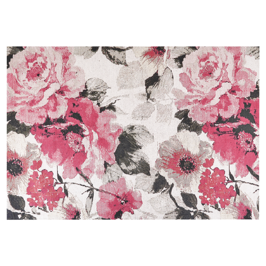 Tappeto in cotone Motivo fiori rosa 140 x 200 cm Rustico Boho