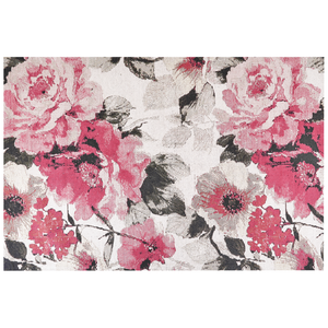 Tappeto in cotone Motivo fiori rosa 200 x 300 cm Rustico Boho