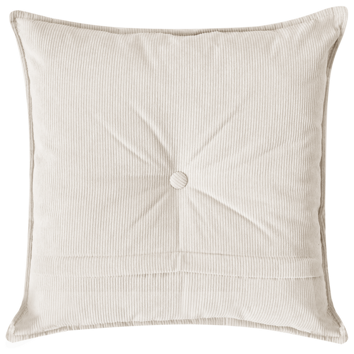 Divano Angolare Bianco Crema Velluto A Coste 3 Posti Cuscini Extra Dispersi versione sinistra stile Moderno