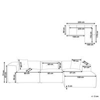 Divano Angolare Bianco Crema Velluto A Coste 3 Posti Cuscini Extra Dispersi versione sinistra stile Moderno