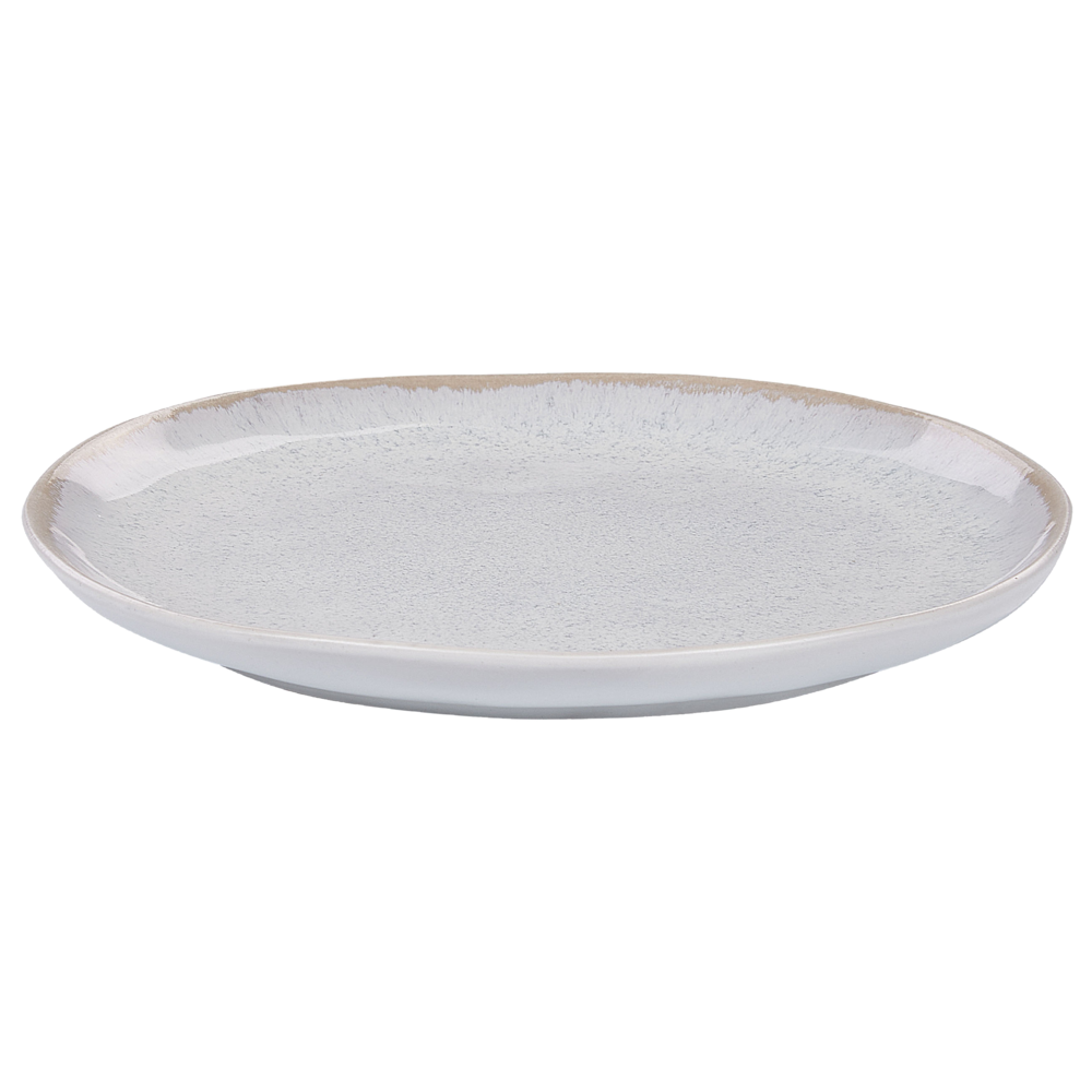 Set di 16 pezzi di gres grigio chiaro in porcellana lavorato a mano  Servizio per 4 persone Cucina Sala da pranzo