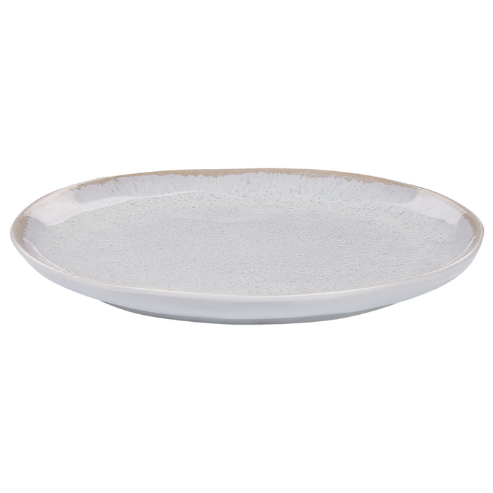 Set di 16 pezzi di gres grigio chiaro in porcellana lavorato a mano  Servizio per 4 persone Cucina Sala da pranzo