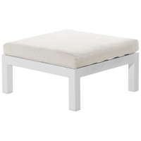 Set divano ad angolo da giardino bianco con cuscini verdi e beige Tavolo a doghe a 5 posti Set moderno scandinavo per conversazioni all'aperto