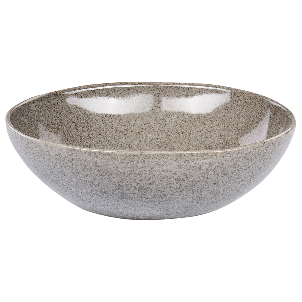 Set di 16 pezzi in gres caolino grigio lavorato a mano con smalto reattivo Servizio per 4 persone Effetto martello Cucina Sala da pranzo