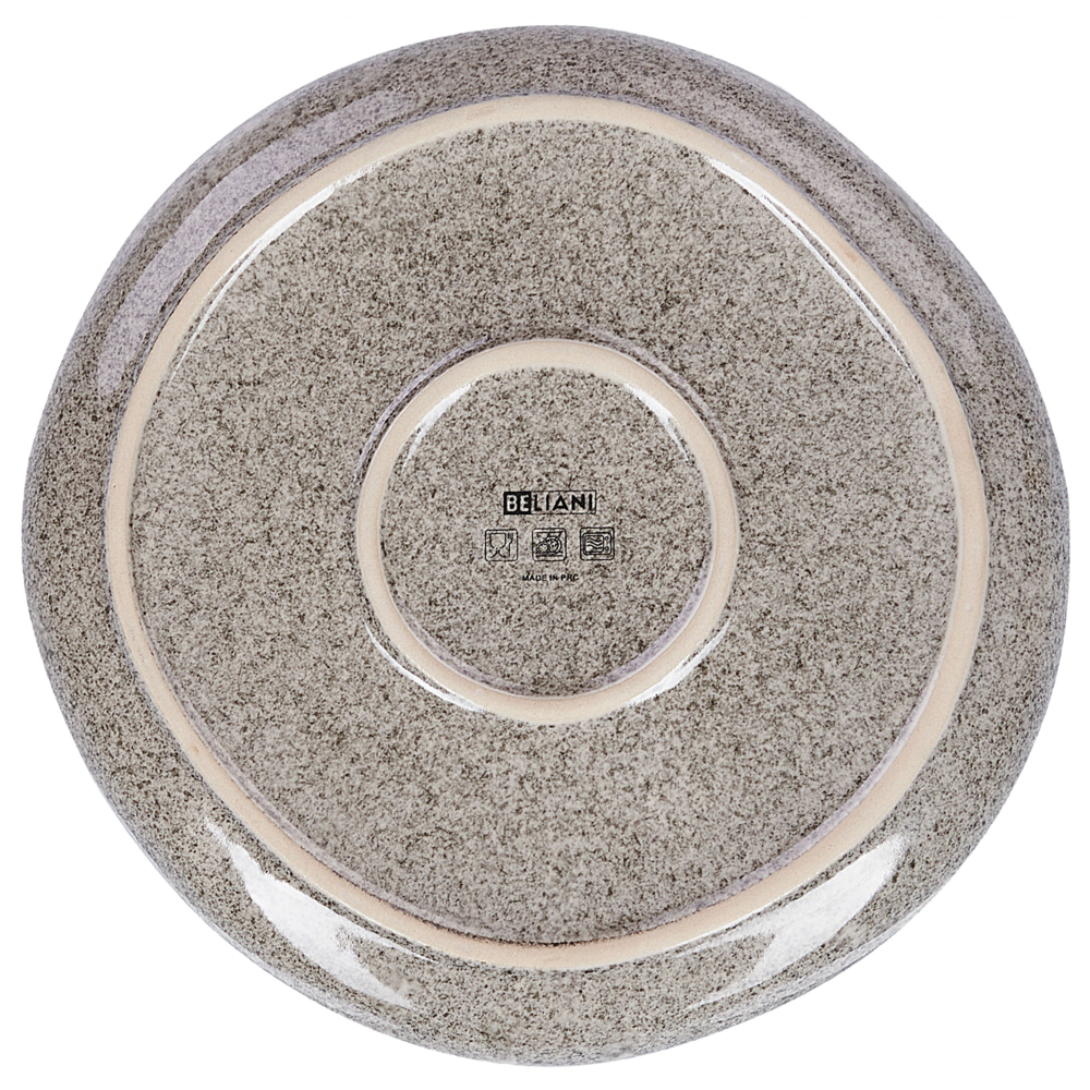 Set di 16 pezzi in gres caolino grigio lavorato a mano con smalto reattivo Servizio per 4 persone Effetto martello Cucina Sala da pranzo