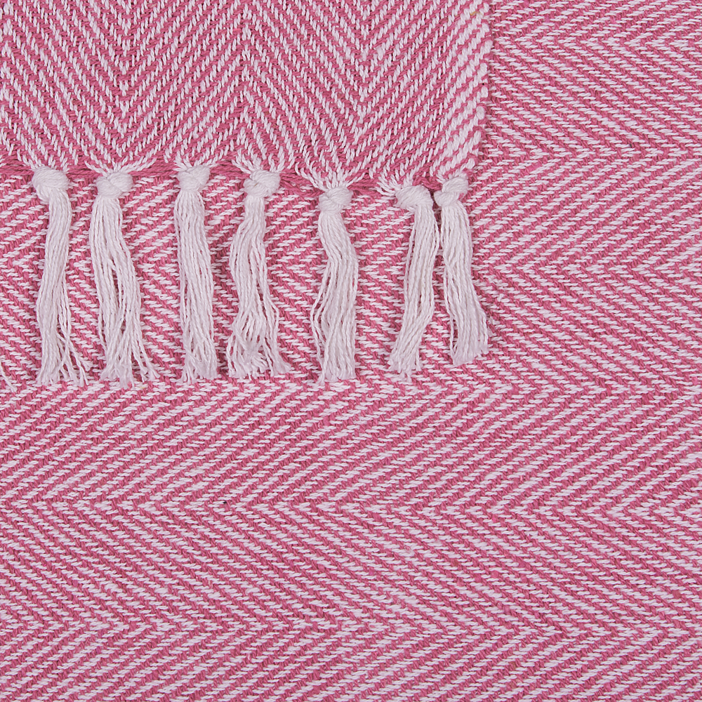 Coperta in cotone rosa 130 x 160 cm Copriletto boho stile costiero