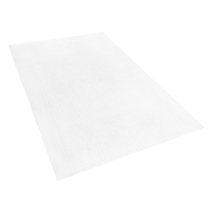 Tappeto Shaggy Bianco 140 x 200 cm Moderno Tappeto Rettangolare Trapuntato a Pelo Lungo