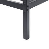 Letto matrimoniale a baldacchino con doghe e struttura in metallo nero 140 x 200 cm stile industriale moderno