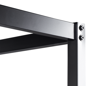 Letto matrimoniale a baldacchino con doghe e struttura in metallo nero 140 x 200 cm stile industriale moderno