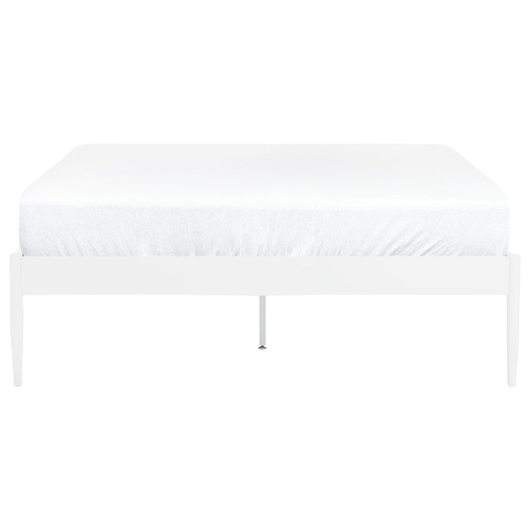 Letto matrimoniale con rete a doghe in metallo bianco 140 x 200 cm stile moderno industriale