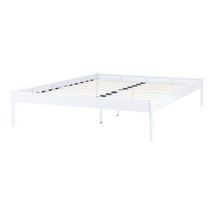 Letto matrimoniale con rete a doghe in metallo bianco 160 x 200 cm stile moderno industriale