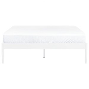 Letto matrimoniale con rete a doghe in metallo bianco 160 x 200 cm stile moderno industriale