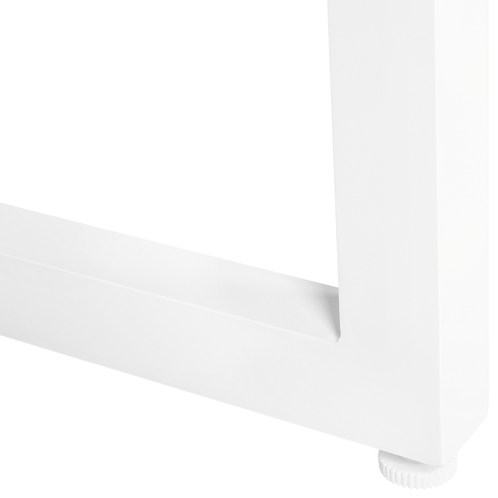 Tavolo da pranzo da giardino Piano in vetro alluminio grigio e bianco resistente agli agenti atmosferici