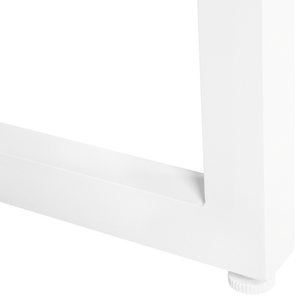 Tavolo da pranzo da giardino Piano in vetro alluminio grigio e bianco resistente agli agenti atmosferici