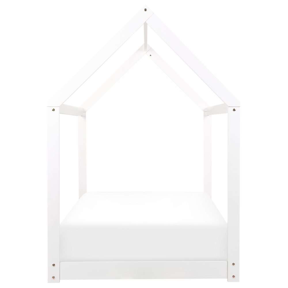 Letto a casetta per bambini in legno di pino bianco UE misura singola 90 x 200 cm con telaio a doghe letto per bambini piccoli