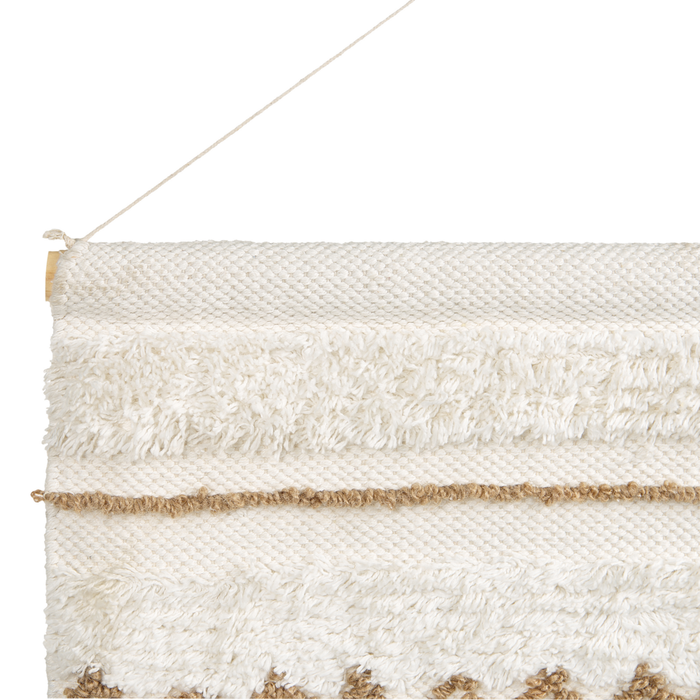 Decorazione da parete in cotone beige chiaro intrecciato a mano con frange Decorazione da parete in stile bohémien Soggiorno Camera da letto