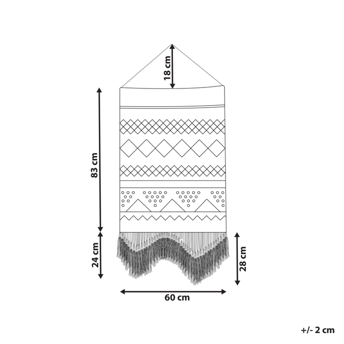 Decorazione da parete in cotone beige chiaro intrecciato a mano con frange Decorazione da parete in stile bohémien Soggiorno Camera da letto