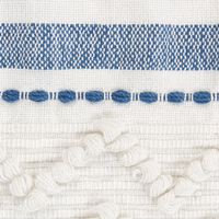 Coperta multicolore in poliestere PET 130 x 150 cm con frange decorative a righe