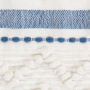 Coperta multicolore in poliestere PET 130 x 150 cm con frange decorative a righe