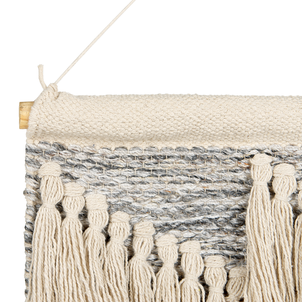 Decorazione da parete in cotone beige intrecciato a mano con frange Decorazione da parete in stile bohémien Soggiorno Camera da letto