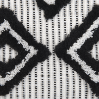 Coperta in poliestere bianco e nero PET 130 x 150 cm con frange decorative Realizzata a mano