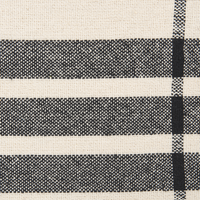 Coperta in cotone bianco sporco e nero 130 x 170 cm con frange decorative fatte a mano