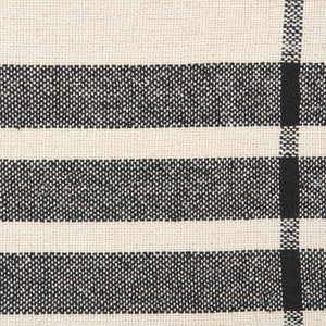 Coperta in cotone bianco sporco e nero 130 x 170 cm con frange decorative fatte a mano