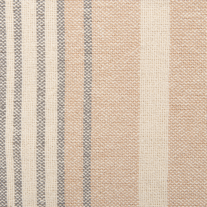 Coperta Beige Cotone 130 x 170 cm Accessorio a righe con frange decorative Fatto a mano