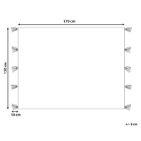 Coperta Beige Cotone 130 x 170 cm Accessorio a righe con frange decorative Fatto a mano