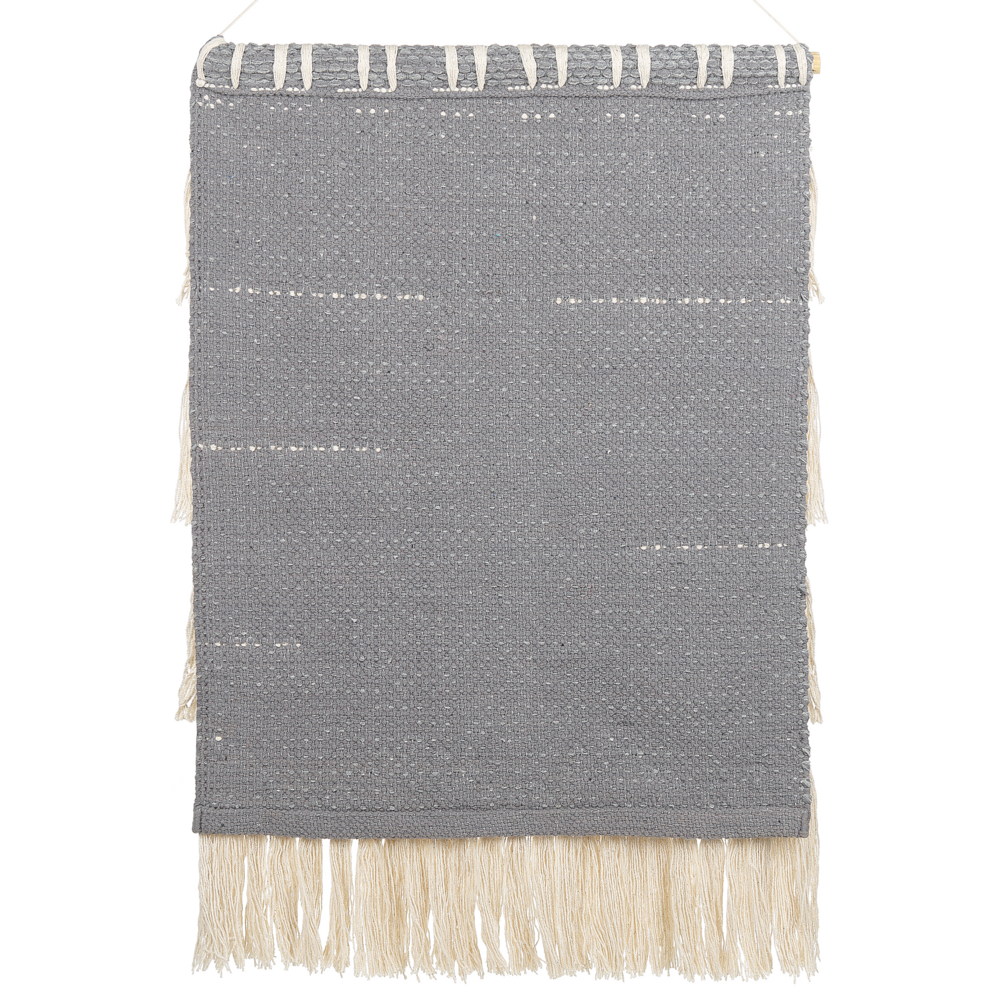 Decorazione da parete in cotone grigio e beige intrecciata a mano con frange Decorazione da parete in stile bohémien Soggiorno Camera da letto