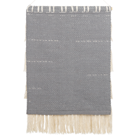 Decorazione da parete in cotone grigio e beige intrecciata a mano con frange Decorazione da parete in stile bohémien Soggiorno Camera da letto