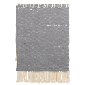 Decorazione da parete in cotone grigio e beige intrecciata a mano con frange Decorazione da parete in stile bohémien Soggiorno Camera da letto