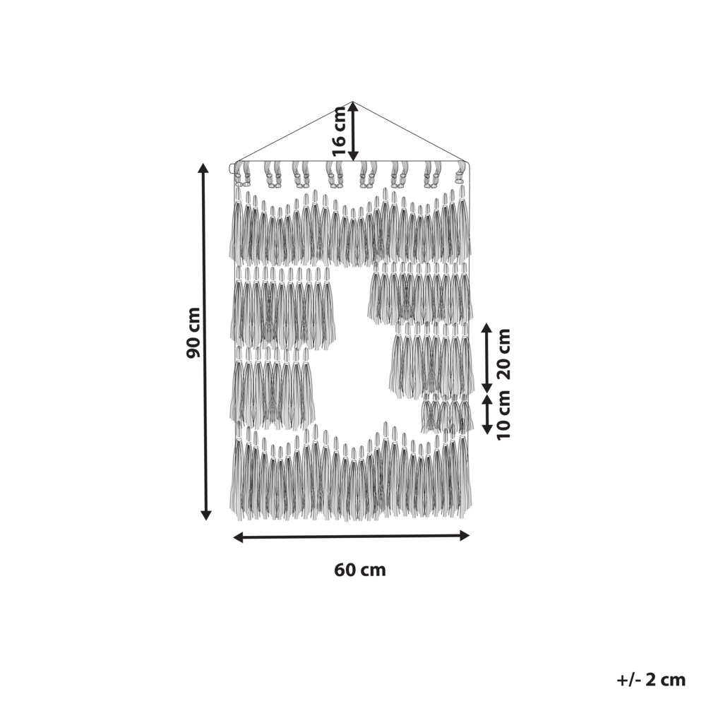 Decorazione da parete in cotone grigio e beige intrecciata a mano con frange Decorazione da parete in stile bohémien Soggiorno Camera da letto